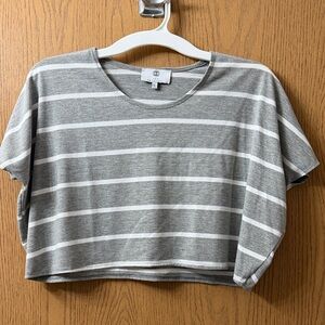 Casual Gray Striped Women's Crop Top